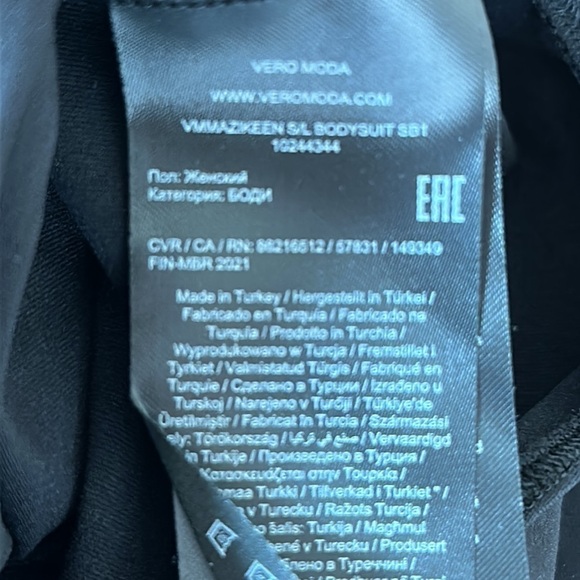 NEW VERO MODA Mazikeen Sleeveless Thong Bodysuit In Black Size Small - Picture 6 of 7